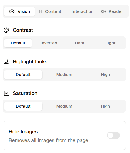 Accessibility Panel Screenshot 1